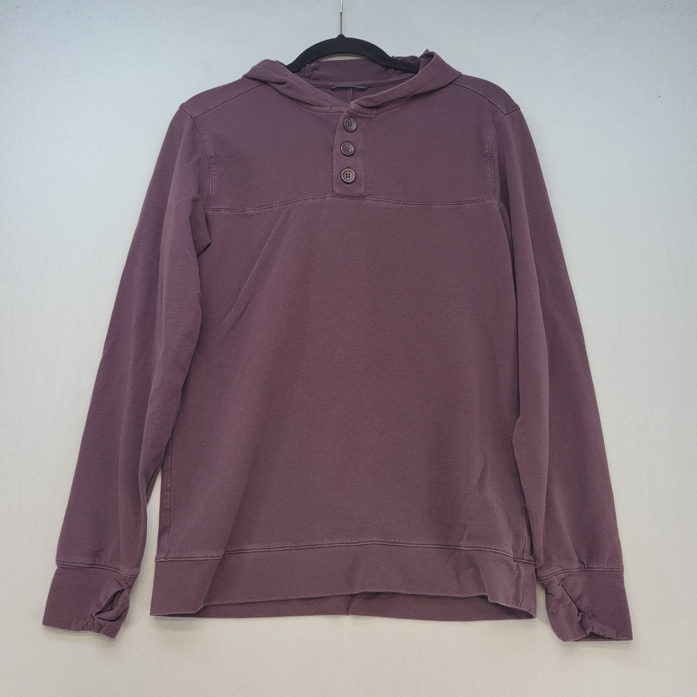All in Motion Hoodie Mens Small Purple Henley Pullover Thumbhole Activewear
